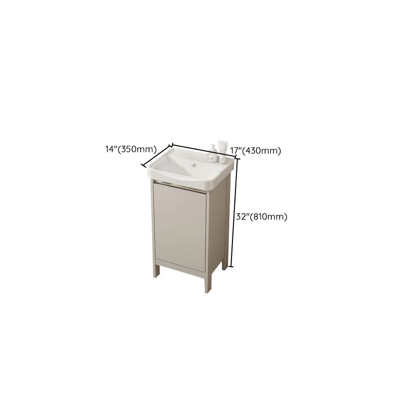 Tocador de baño independiente rectangular Juego de tocador de un solo lavabo gris moderno Clearhalo