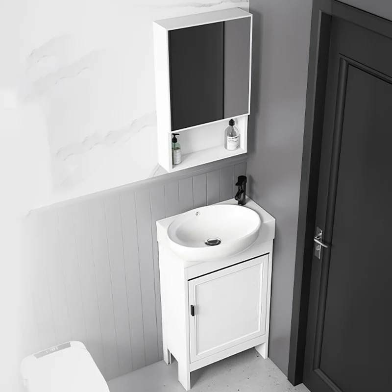 Tocador de baño independiente Tocador de lavabo de baño contemporáneo de metal Clearhalo