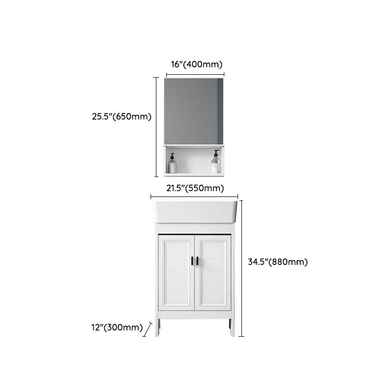 Tocador de baño independiente Tocador de lavabo de baño contemporáneo de metal Clearhalo