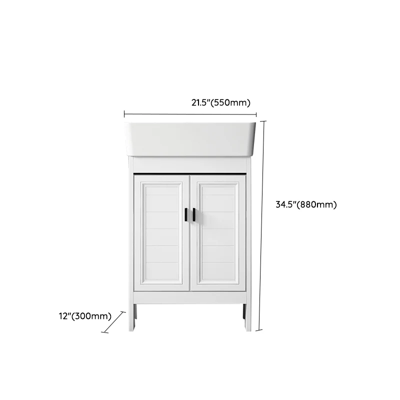 Tocador de baño independiente Tocador de lavabo de baño contemporáneo de metal Clearhalo
