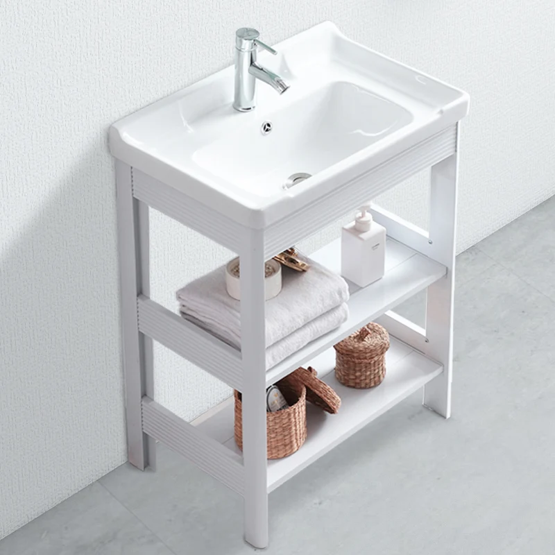 Tocador de baño independiente Tocador moderno con lavabo de un solo lavabo Clearhalo