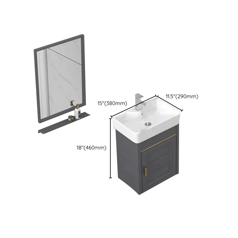 Tocador de baño individual moderno con montaje en pared, tocador de baño con tapa de cerámica Clearhalo