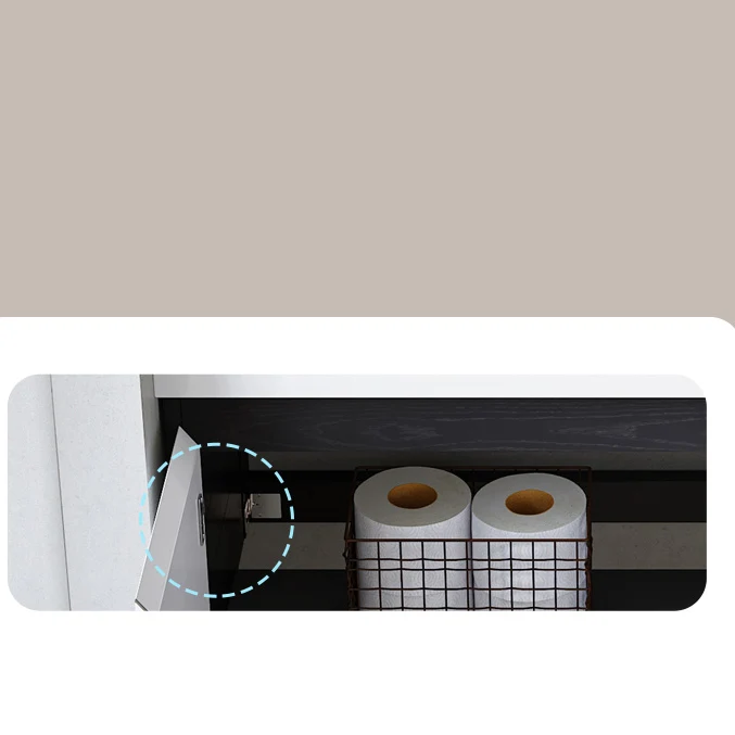 Tocador de baño individual moderno, juego de tocador rectangular de cerámica blanca para montaje en pared Clearhalo