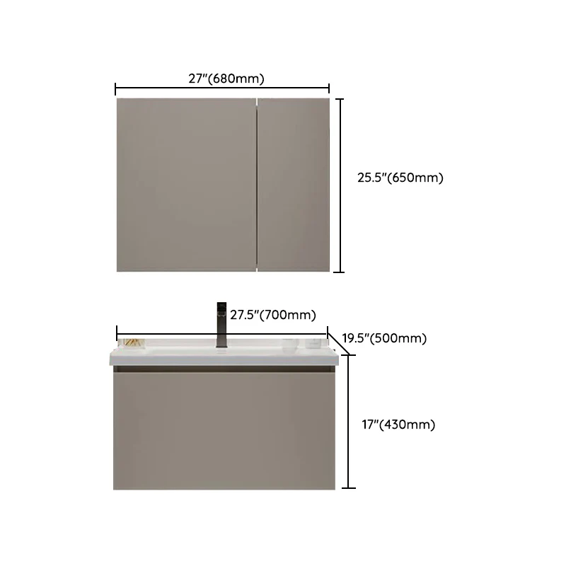 Tocador de baño de moda, grifo superior de cerámica montado en la pared incluido Clearhalo