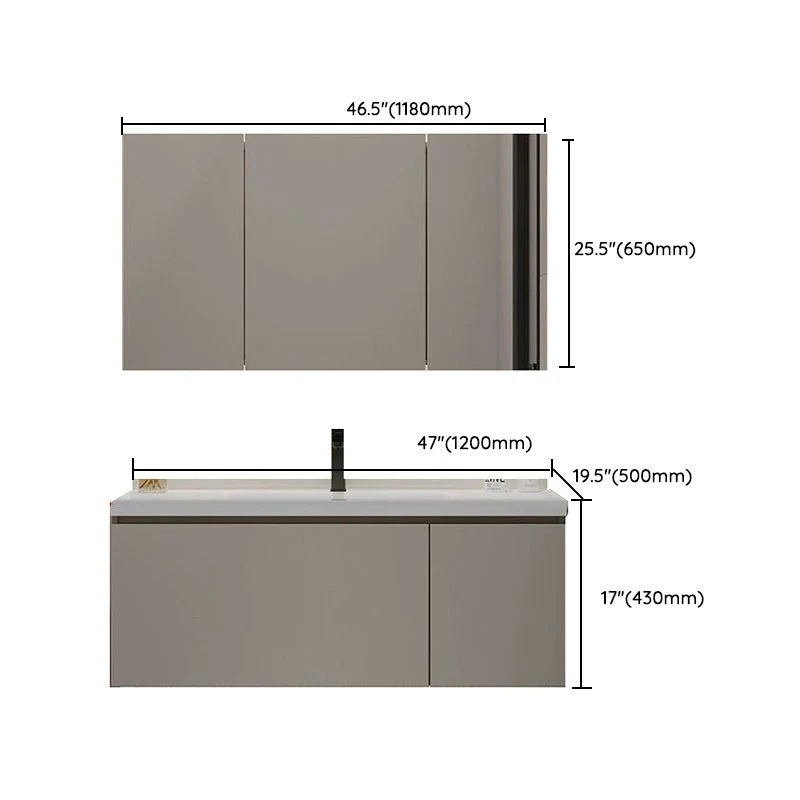 Tocador de baño de moda, grifo superior de cerámica montado en la pared incluido Clearhalo