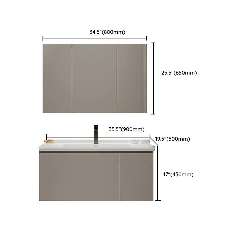 Tocador de baño de moda, grifo superior de cerámica montado en la pared incluido Clearhalo