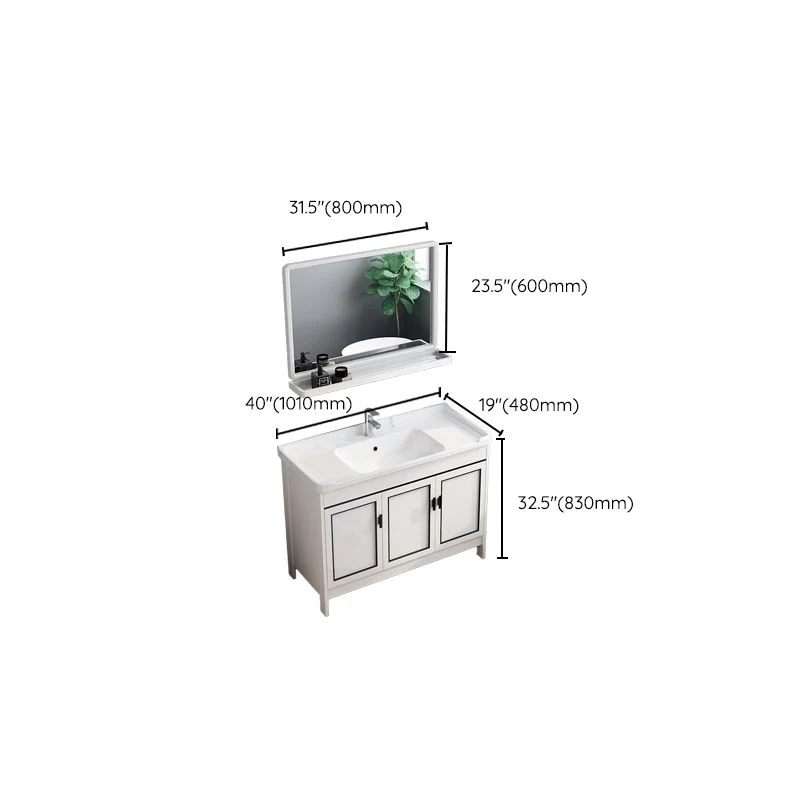Tocador de baño moderno de metal, grifo independiente, lavabo incluido Clearhalo