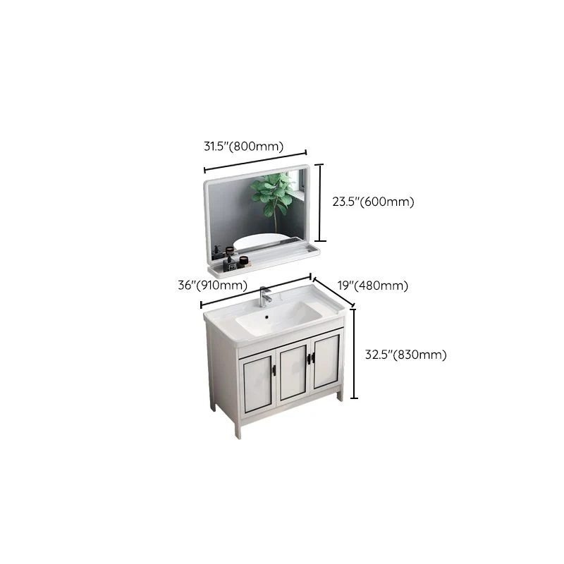 Tocador de baño moderno de metal, grifo independiente, lavabo incluido Clearhalo