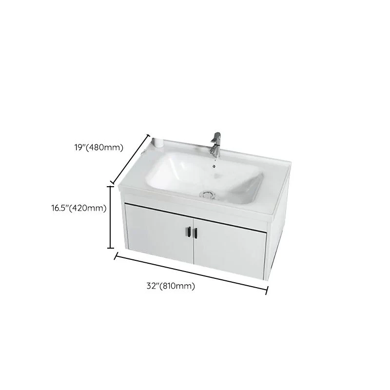 Tocador de baño montado en la pared Tocador moderno de un solo lavabo que ahorra espacio Clearhalo