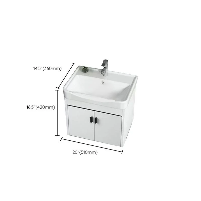 Tocador de baño montado en la pared Tocador moderno de un solo lavabo que ahorra espacio Clearhalo
