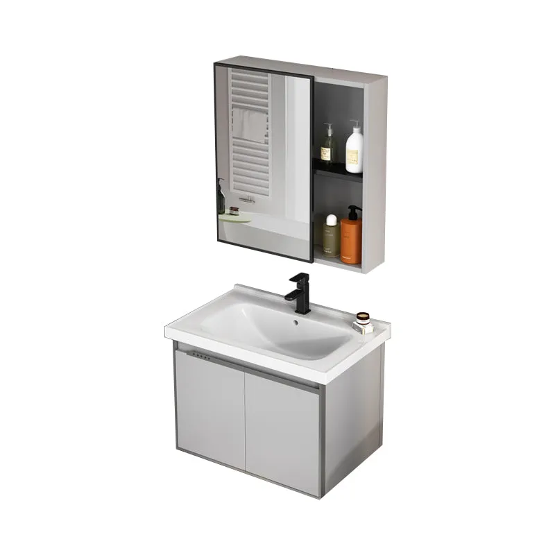 Tocador de baño de montaje en pared, grifo moderno incluido, juego de tocador de baño Clearhalo