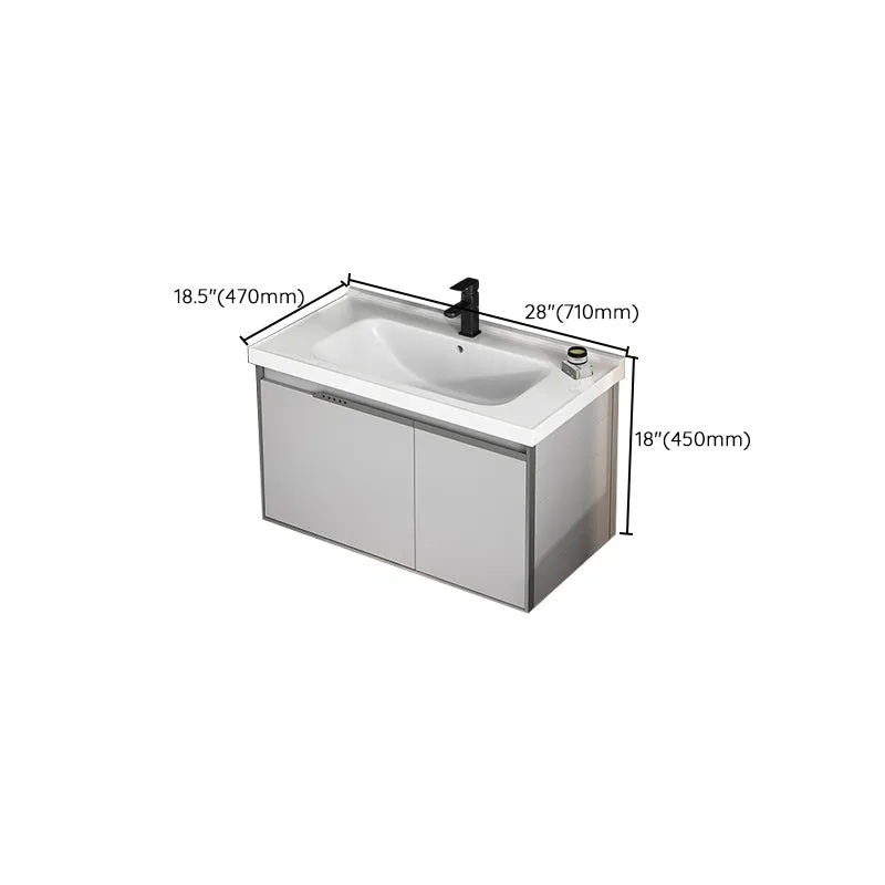 Tocador de baño de montaje en pared, grifo moderno incluido, juego de tocador de baño Clearhalo