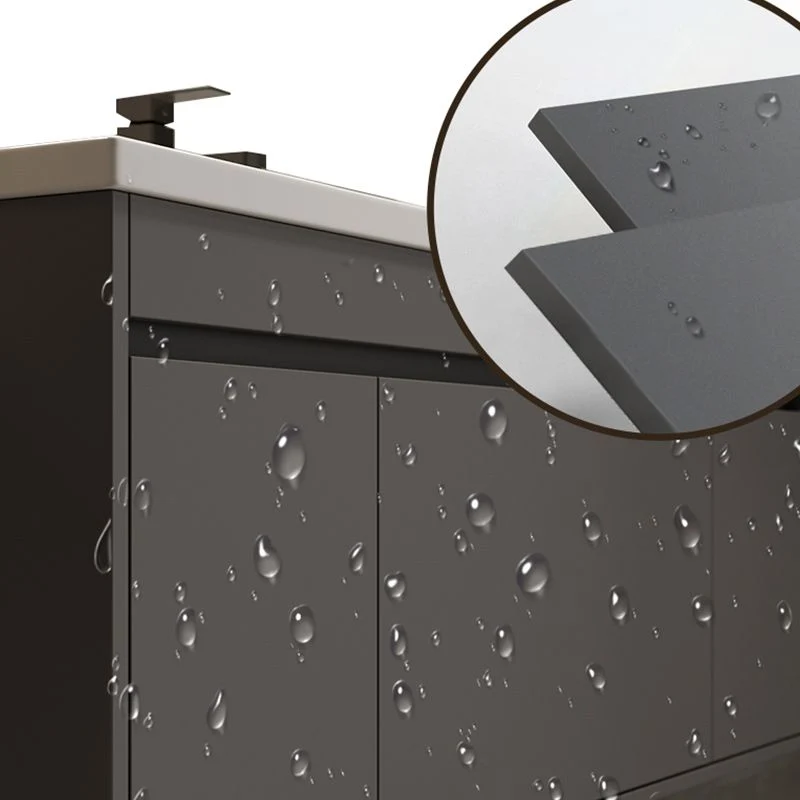 Tocador de baño de montaje en pared Juego de tocador de baño moderno con espejo Clearhalo