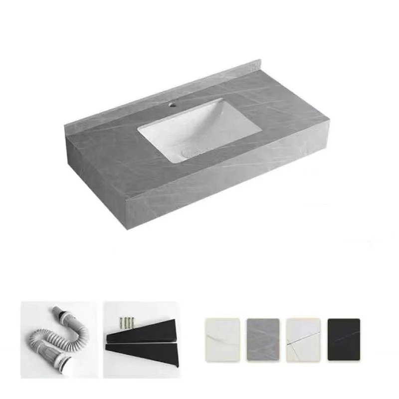 Tocador de baño de piedra Tocador moderno que ahorra espacio para el baño Clearhalo