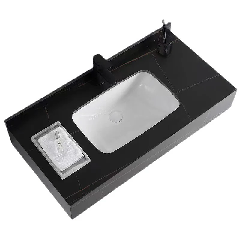 Tocador de baño de piedra Tocador moderno que ahorra espacio para el baño Clearhalo
