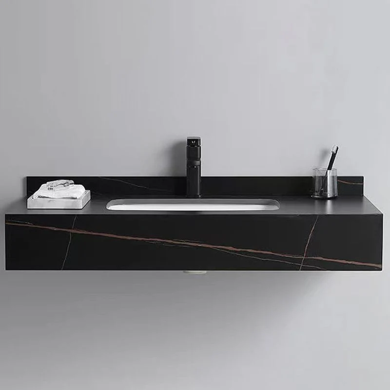 Tocador de baño de piedra Tocador moderno que ahorra espacio para el baño Clearhalo