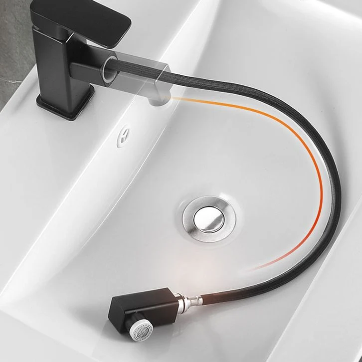 Tocador de baño rectangular con lavabo individual, moderno juego de tocador de cerámica para montaje en pared Clearhalo
