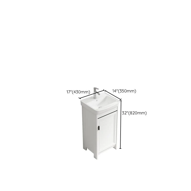 Tocador de baño rectangular individual de cerámica con lavabo blanco moderno Clearhalo