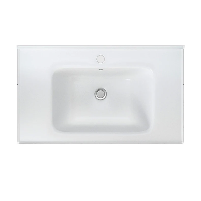 Tocador de baño rectangular Juego de tocador de montaje en pared de un solo lavabo negro moderno Clearhalo