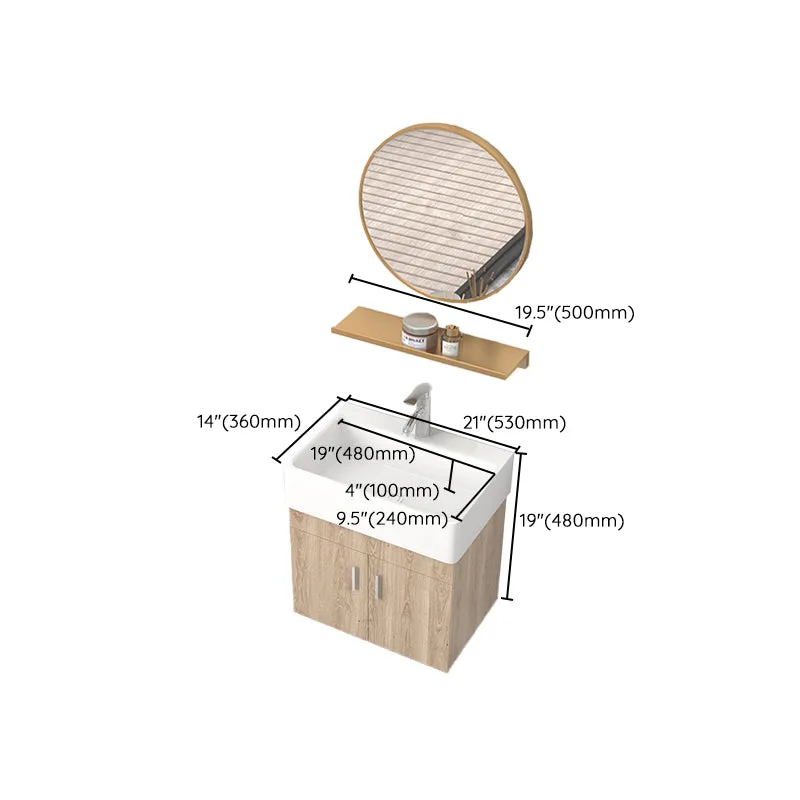 Tocador de baño rectangular para montaje en pared, moderno juego de tocador de un solo lavabo de mediados de siglo Clearhalo