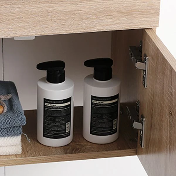 Tocador de baño rectangular para montaje en pared, moderno juego de tocador de un solo lavabo de mediados de siglo Clearhalo