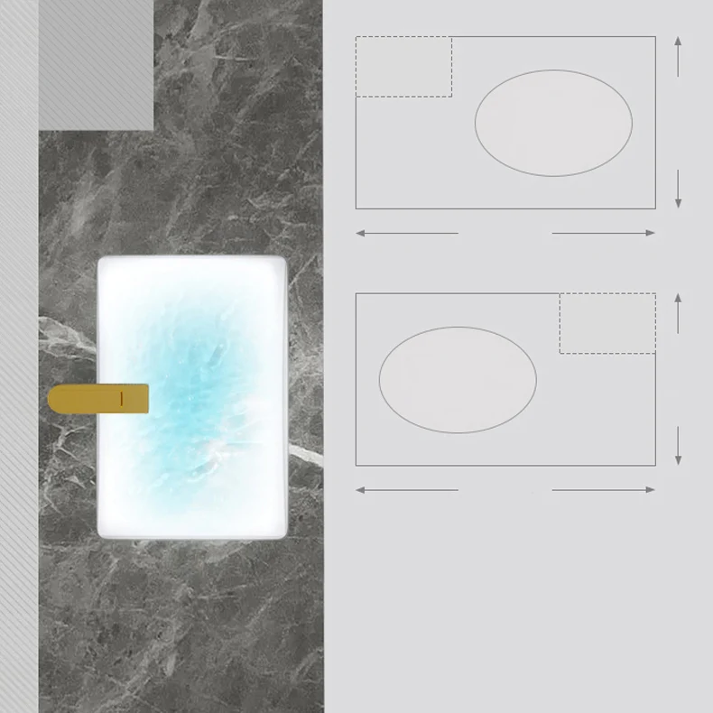 Tocador de baño tradicional, mueble independiente de madera y estantes, juego de tocador incluido Clearhalo