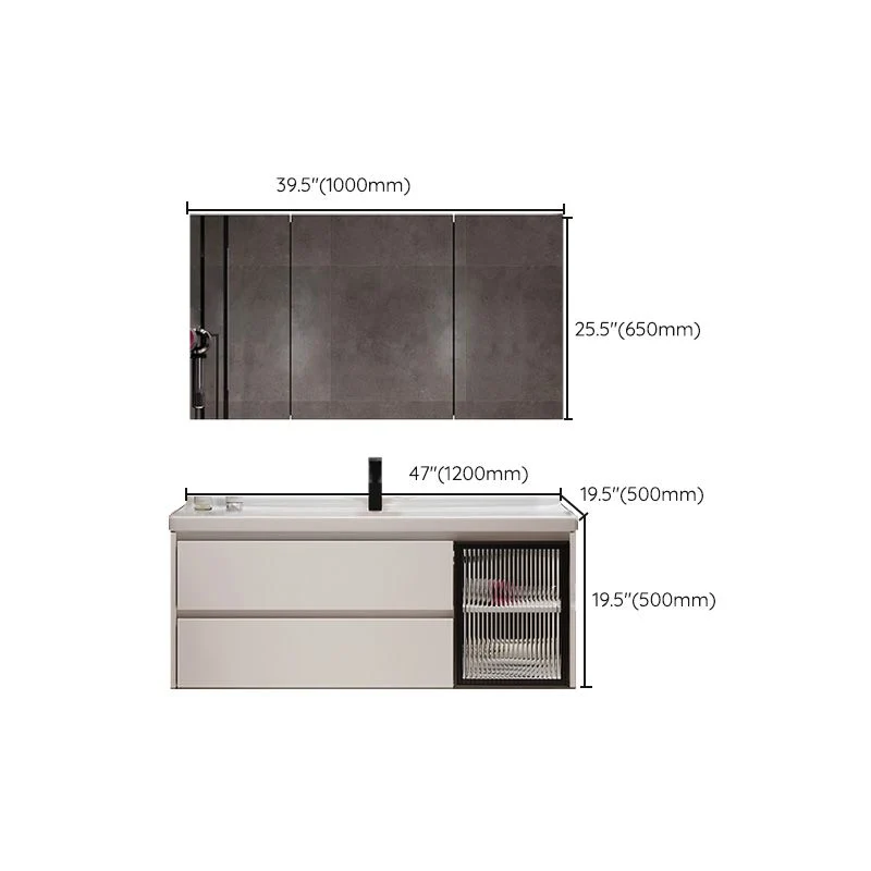 Tocador con lavabo Glam de madera, lavabo de baño independiente con espejo Clearhalo