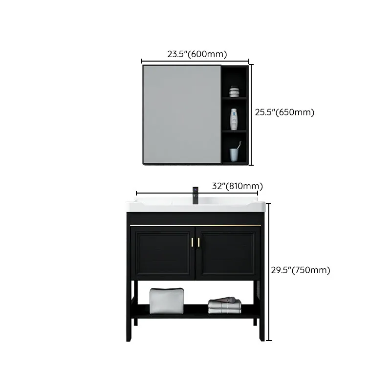 Tocador con lavabo independiente Glam Tocador con lavabo individual Clearhalo