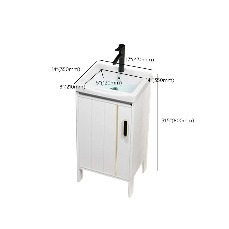Tocador con lavabo de metal, lavabo de baño independiente con lavabo individual Clearhalo