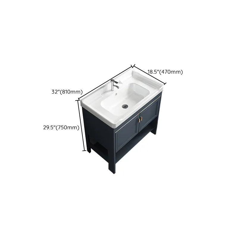 Tocador con lavabo para baño Glam Tocador para baño independiente con lavabo individual Clearhalo
