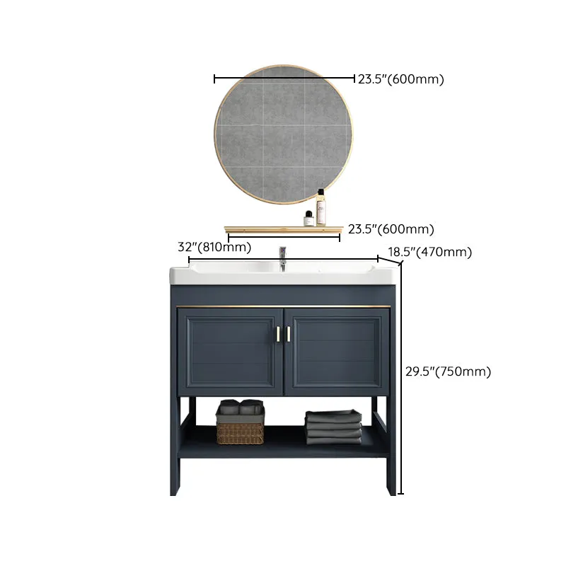Tocador con lavabo para baño Glam Tocador para baño independiente con lavabo individual Clearhalo