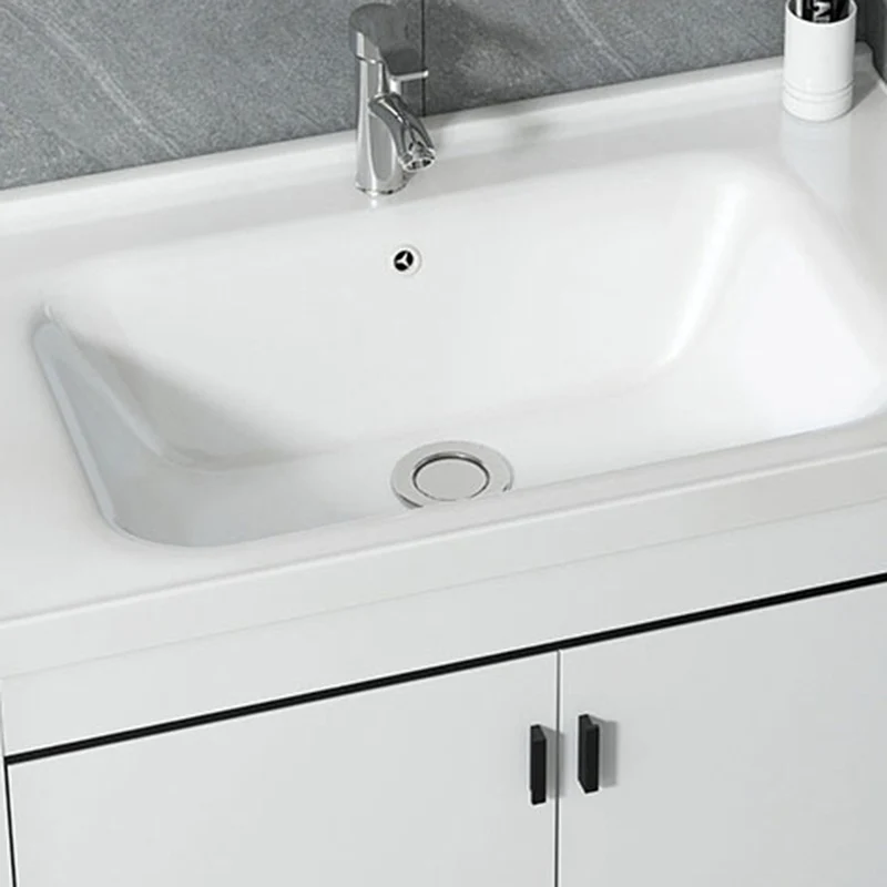 Tocador de fregadero contemporáneo, mueble con espejo de Color sólido, tocador ahorrador de espacio para baño Clearhalo
