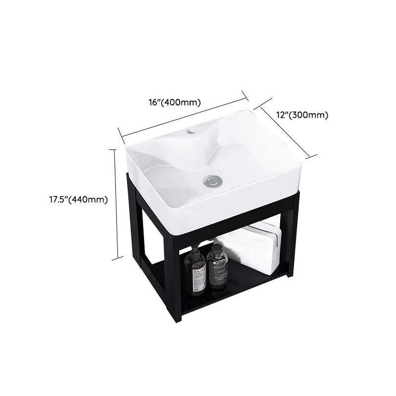 Tocador de lavabo de baño contemporáneo Tocador de lavabo de baño de metal montado en la pared Clearhalo