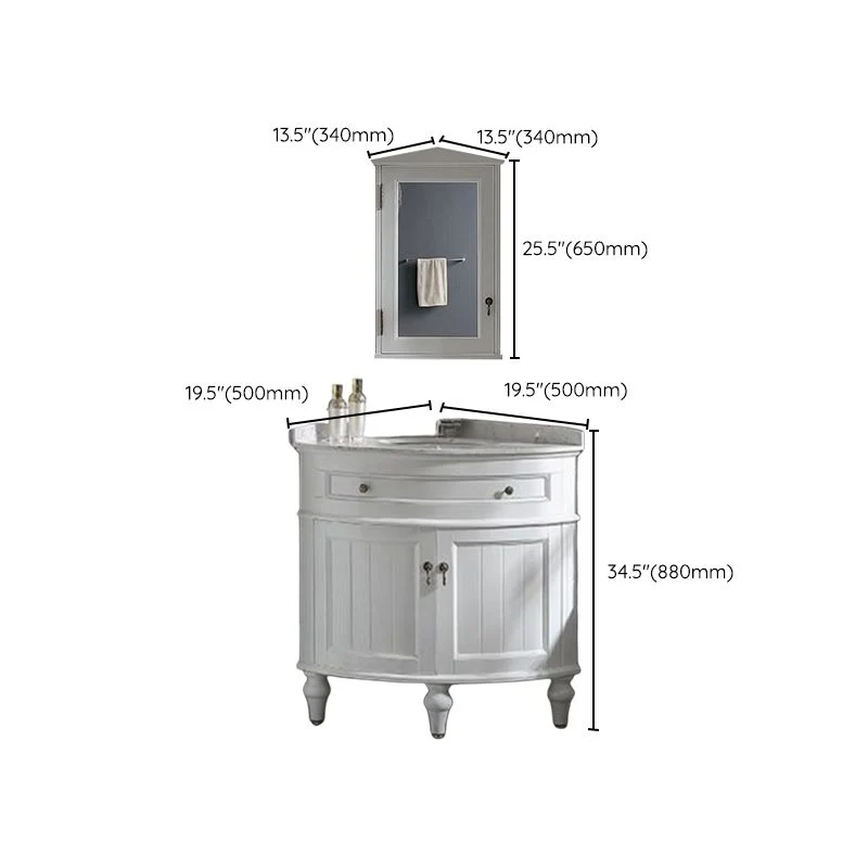 Tocador de lavabo de baño de estilo moderno Tocador independiente con espejo Clearhalo