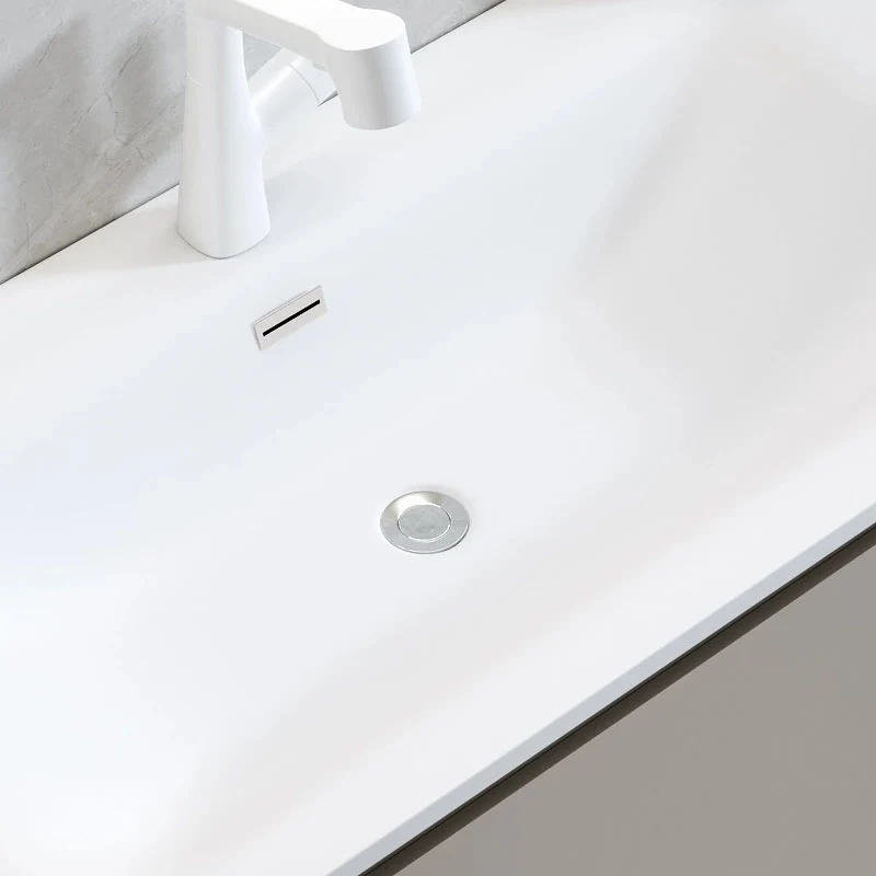 Tocador de lavabo de baño moderno de acero inoxidable montado en la pared con puerta de cierre suave Clearhalo