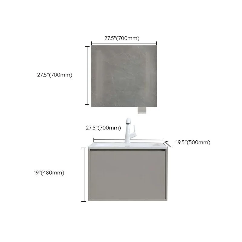 Tocador de lavabo de baño moderno de acero inoxidable montado en la pared con puerta de cierre suave Clearhalo
