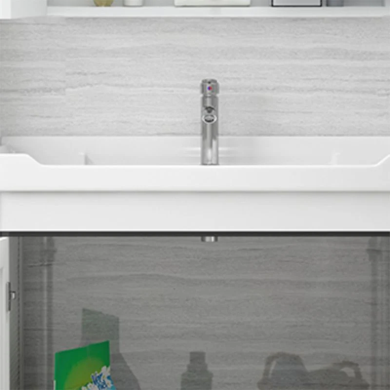 Tocador de lavabo de baño moderno, juego de tocador de baño independiente de un solo lavabo Clearhalo