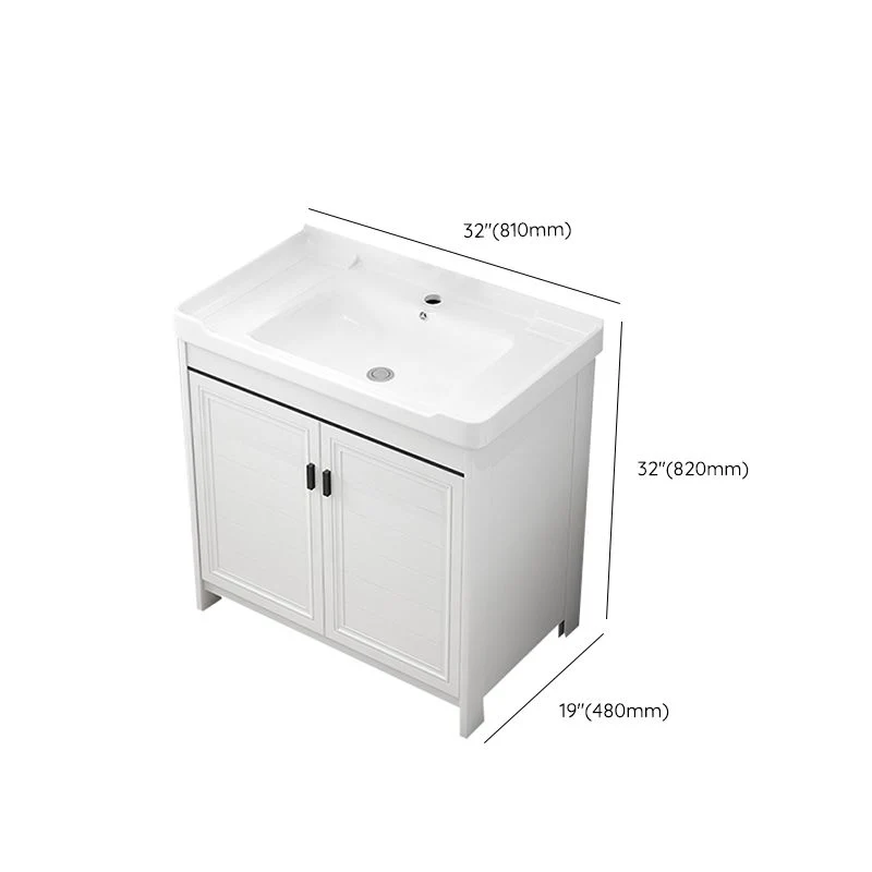 Tocador de lavabo de baño moderno, juego de tocador de baño independiente de un solo lavabo Clearhalo