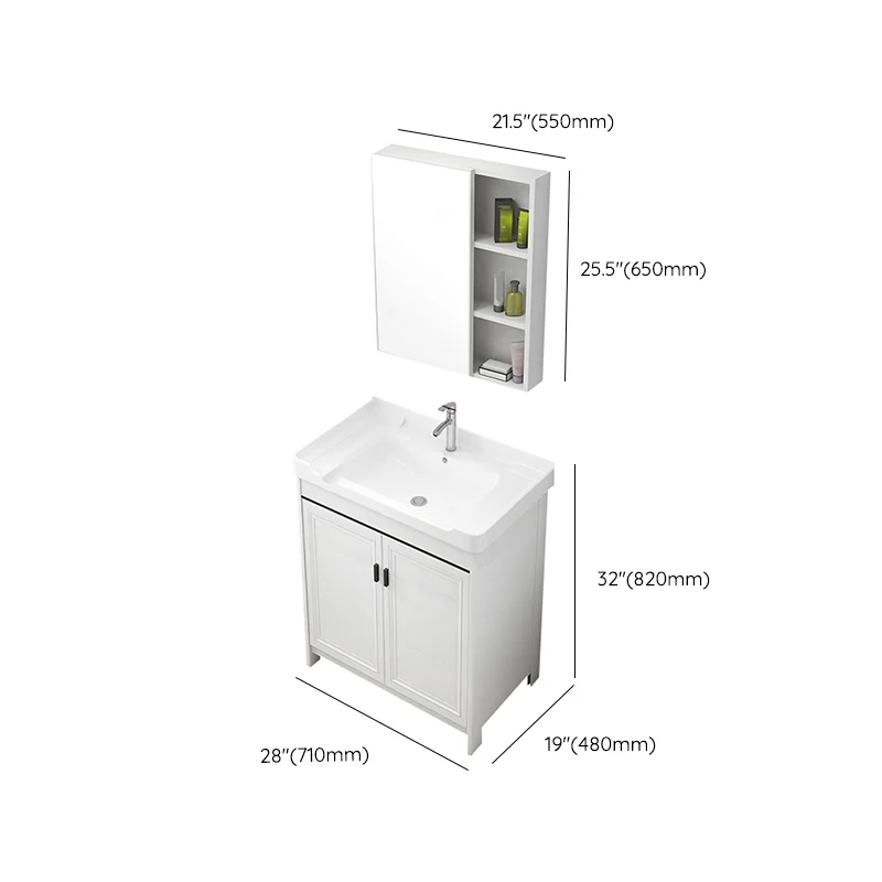 Tocador de lavabo de baño moderno, juego de tocador de baño independiente de un solo lavabo Clearhalo