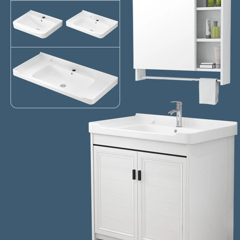 Tocador de lavabo de baño moderno, juego de tocador de baño independiente de un solo lavabo Clearhalo