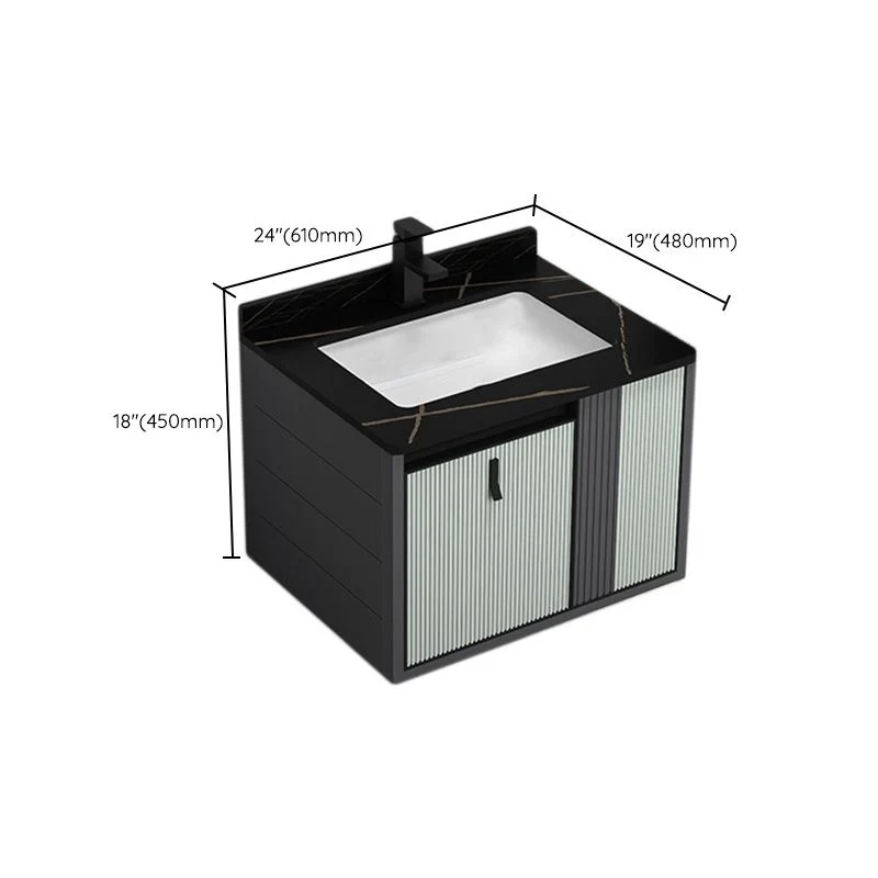 Tocador de lavabo de baño moderno de metal de montaje en pared con grifo de lavabo Clearhalo