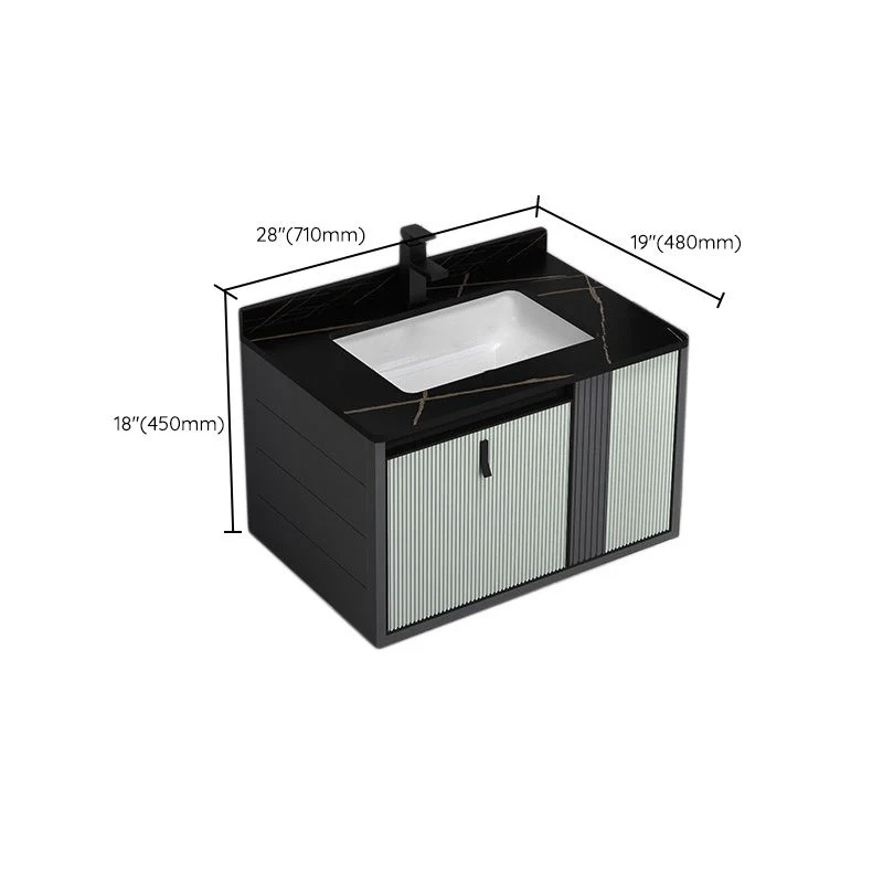 Tocador de lavabo de baño moderno de metal de montaje en pared con grifo de lavabo Clearhalo