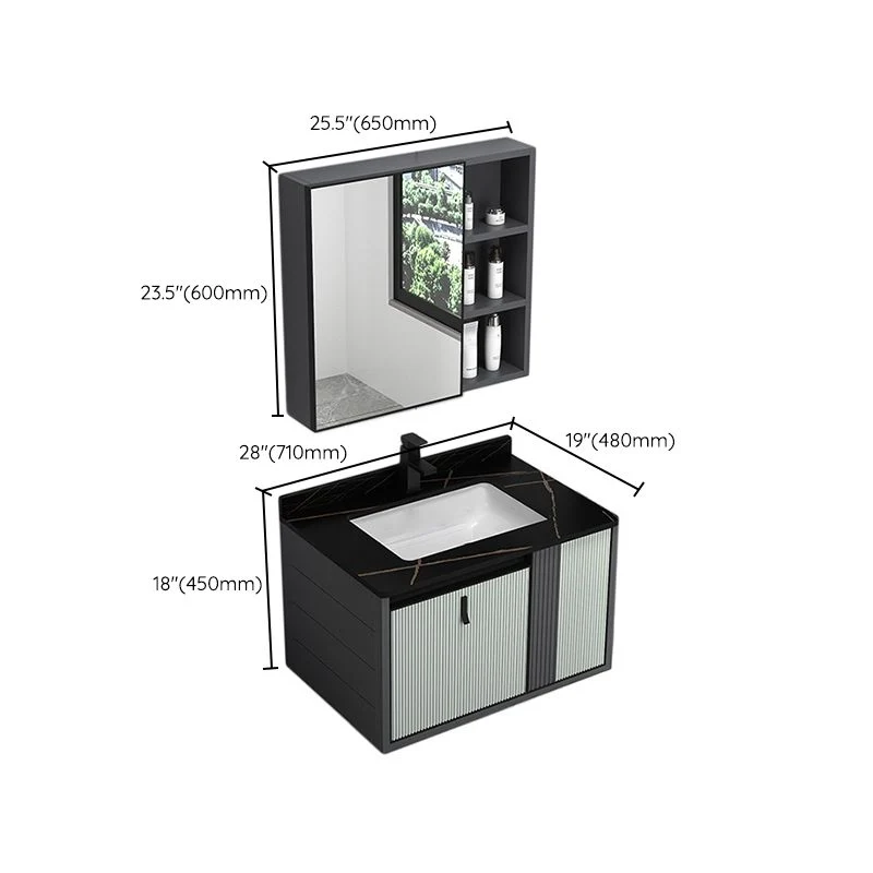 Tocador de lavabo de baño moderno de metal de montaje en pared con grifo de lavabo Clearhalo