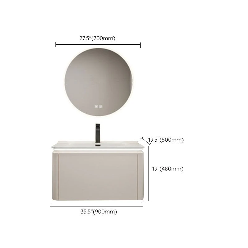 Tocador de lavabo de baño moderno de montaje en pared con lavabo de grifo de espejo Clearhalo