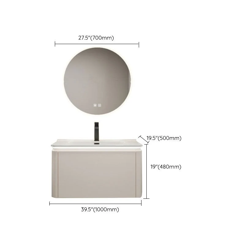 Tocador de lavabo de baño moderno de montaje en pared con lavabo de grifo de espejo Clearhalo