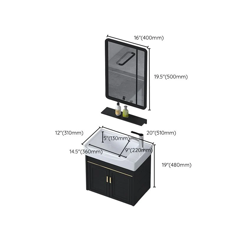 Tocador de lavabo de cerámica Glam, tocador de baño de pared para baño Clearhalo