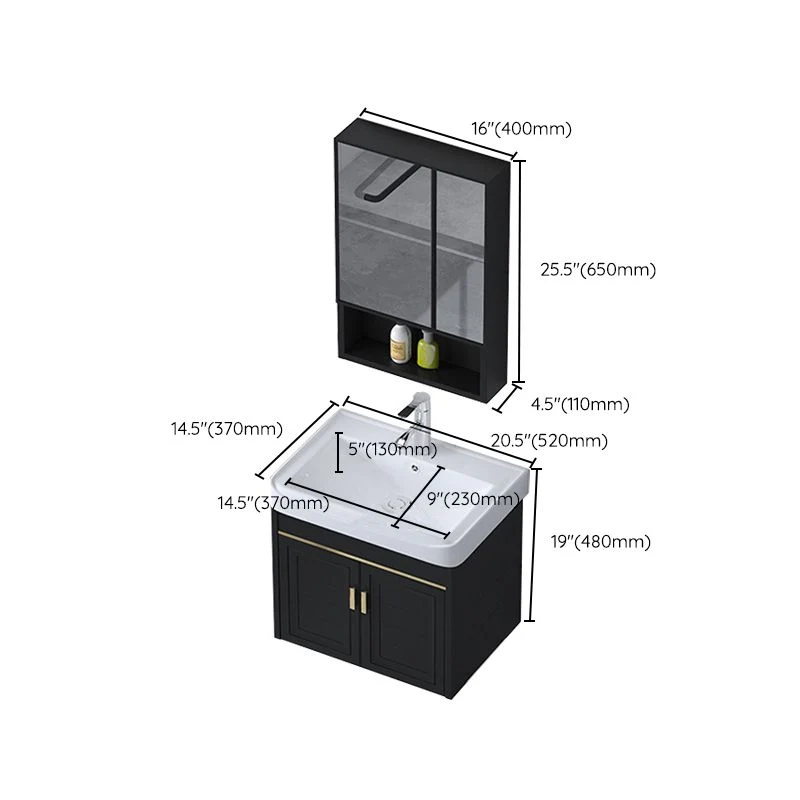 Tocador de lavabo de cerámica Glam, tocador de baño de pared para baño Clearhalo
