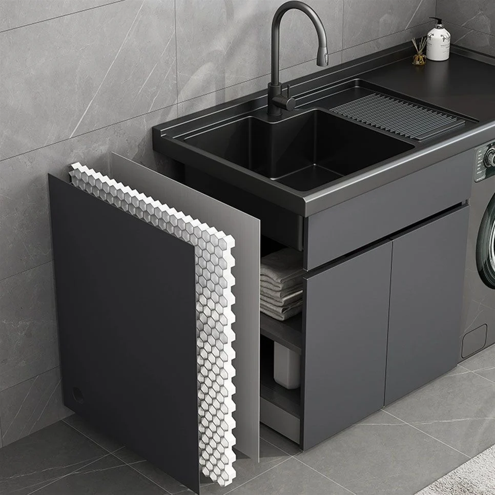 Tocador de lavabo independiente moderno con grifo de lavabo para baño Clearhalo
