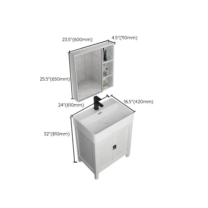 Tocador de lavabo independiente moderno, grifo de metal incluido, tocador de lavabo de baño Clearhalo