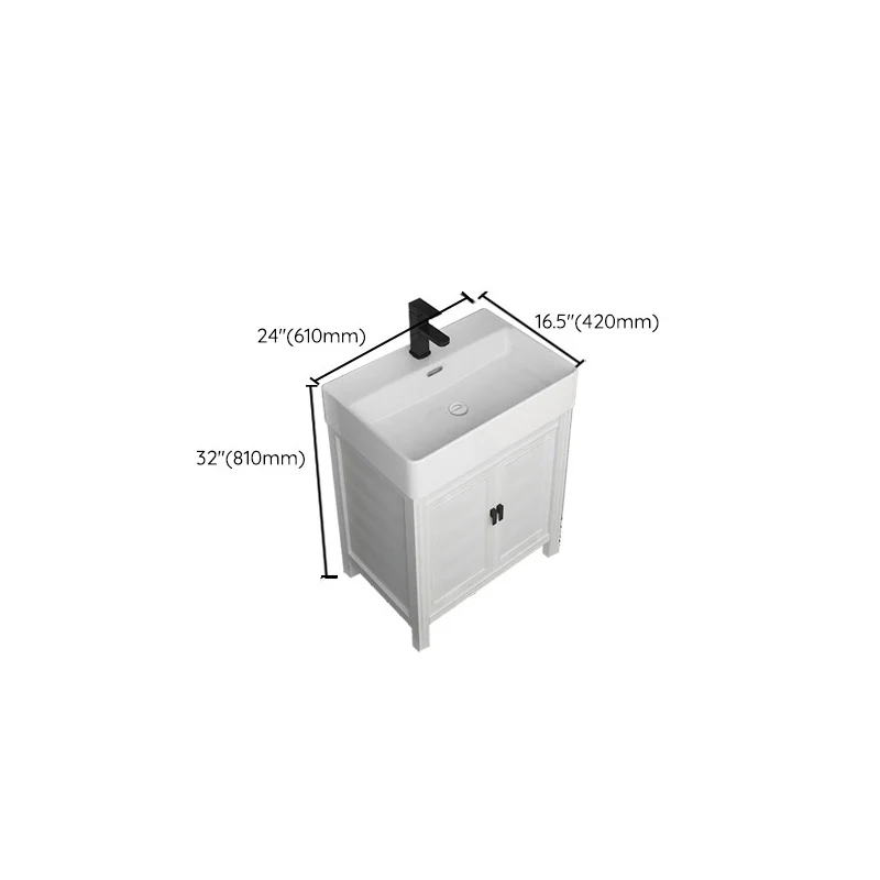 Tocador de lavabo independiente moderno, grifo de metal incluido, tocador de lavabo de baño Clearhalo